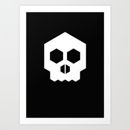 hex geometric halloween skull Art Print