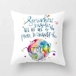 Matilda Quote - Roald Dahl - Power to Change the World Throw Pillow