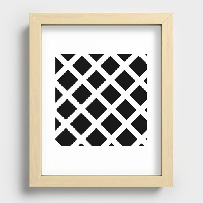 Rhombus Black & White Recessed Framed Print