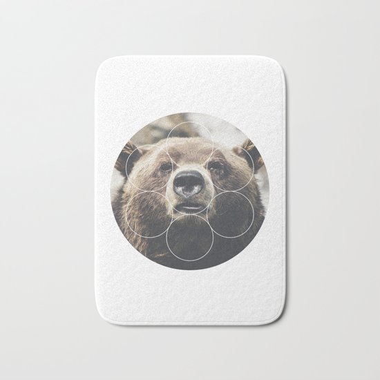 Big Bear Buddy - Geometric Photography Bath Mat