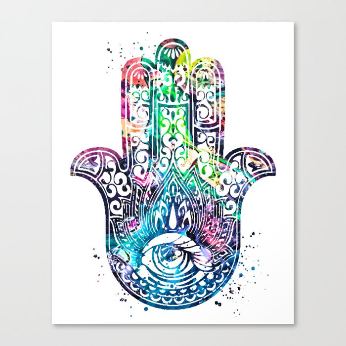 Watercolor Hamsa Hand Canvas Print By Zuzis Society6
