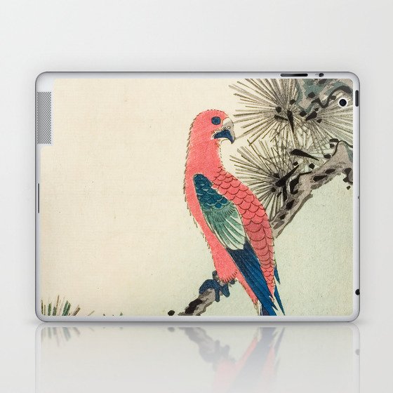 Macaw on a pine branch - Utagawa Hiroshige Laptop & iPad Skin