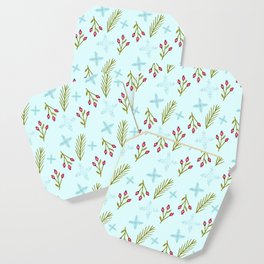 Christmas Pattern Floral Retro Snowflake Leaf Coaster