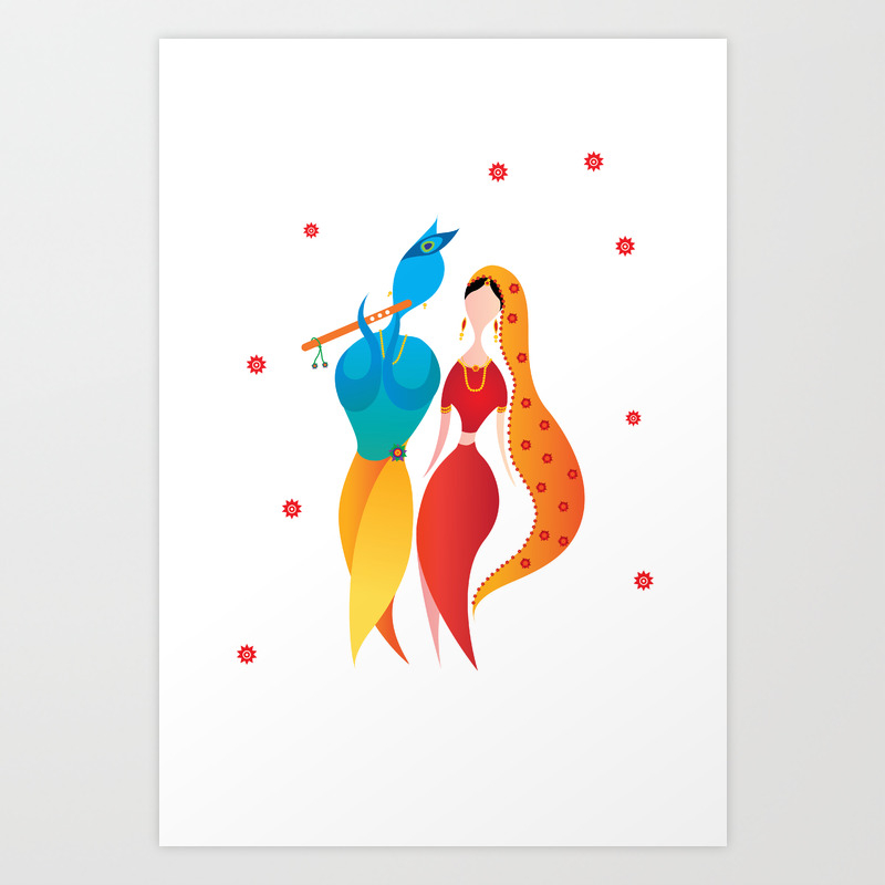 Radha Krishna Hindu God Of Love Art Print By Deepikah Society6