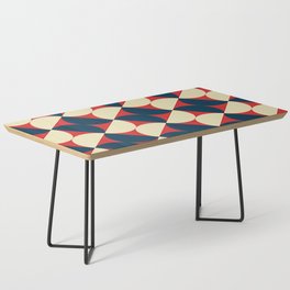 Retro Navy Blue and Rust Orange Geometric Pattern Mid Century Abstract Pattern Vintage Blue And Orange Pattern  Coffee Table