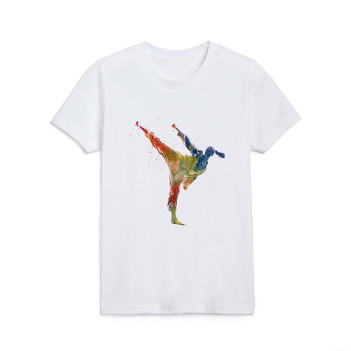 karate martial art in watercolor Kids T Shirt