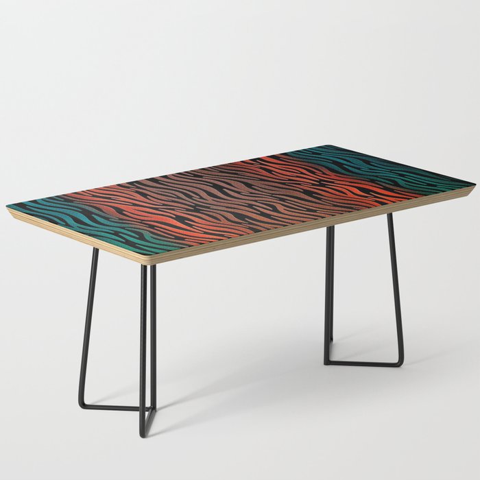 Southwestern Colorstream I - teal, red, taupe abstract Coffee Table
