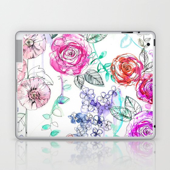 Pastel Rose Garden 02 Laptop & iPad Skin