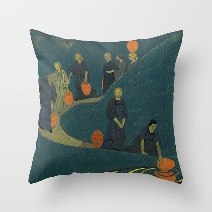 The Danaides or Women at the Source of Life and Water by Paul Serusier Throw Pillow