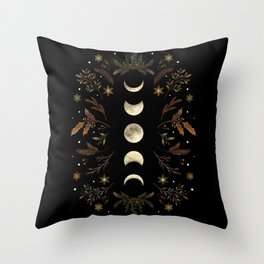 Moonlight Garden - Winter Brown Throw Pillow