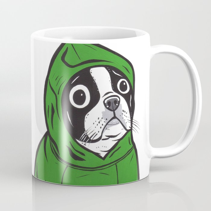 Boston Terrier Green Hoodie Coffee Mug