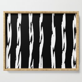 Jagged Lines - Black and White Serving Tray