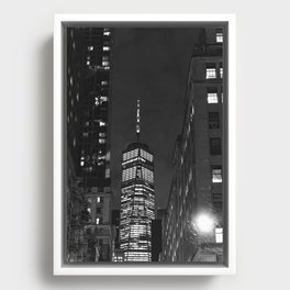 Night Views in NYC | Black and White Travel Photography | New York City Framed Canvas