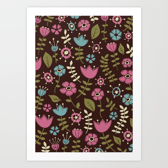Whimsical Flowers III Art Print