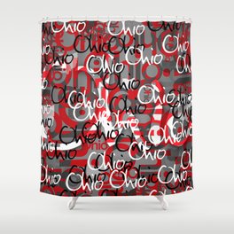 Ohio Scarlett & Gray Day Shower Curtain