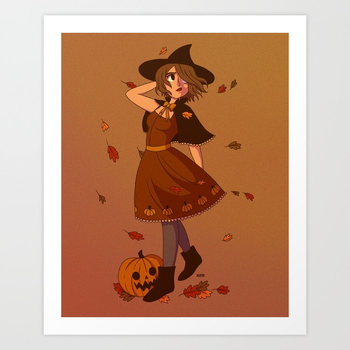 Pumpkin Witch Art Print