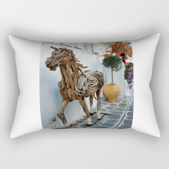 Wood horse Rectangular Pillow