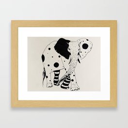 Polka-dotted elephant Framed Art Print