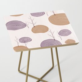 Autumn Tree Ring Pattern Side Table