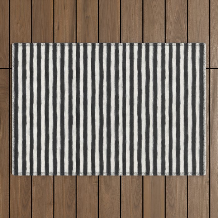 geo brush stripe vertical Outdoor Rug