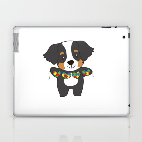 Autism Awareness Month Puzzle Heart Dog Laptop & iPad Skin