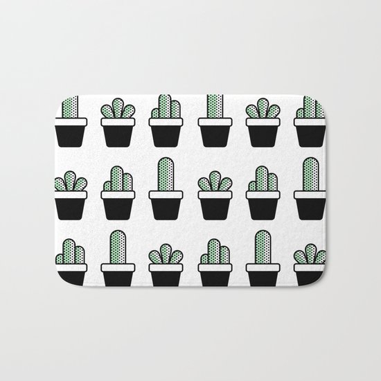 Cactus Plants Pattern Bath Mat