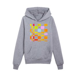 Relax and be happy - retro 80s 90s colourful gradient checkered pattern #1 reddish rainbow Kids Pullover Hoodies