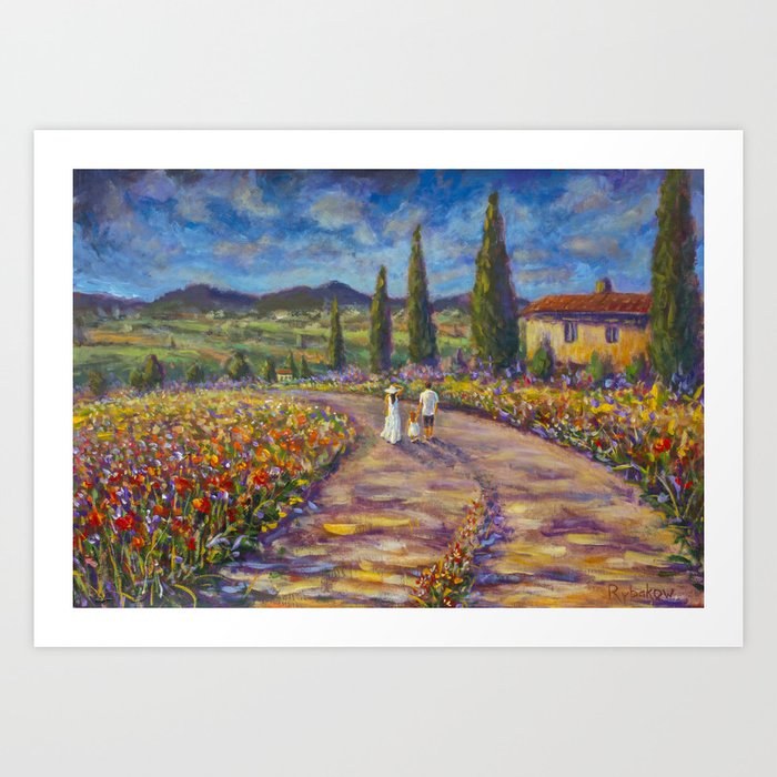 Tuscany Painting On Canvas 37 8 Landscape Painting Italy Country