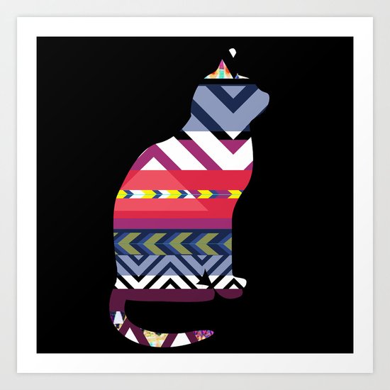Tribal Feline Art Print