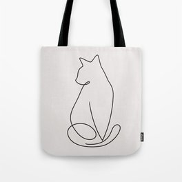 One Line Kitty Tote Bag