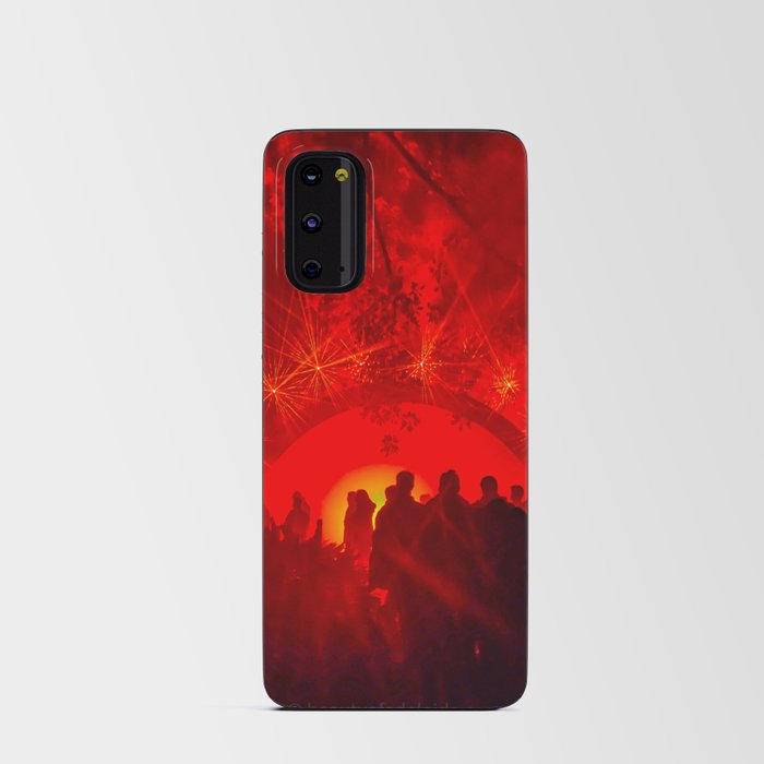 "On fire" - Light cycles laser light show Adelaide South Australia Android Card Case