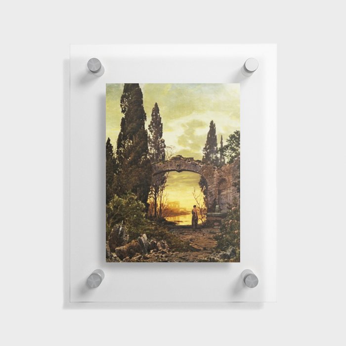 Ruined ancient archway vintage art Floating Acrylic Print