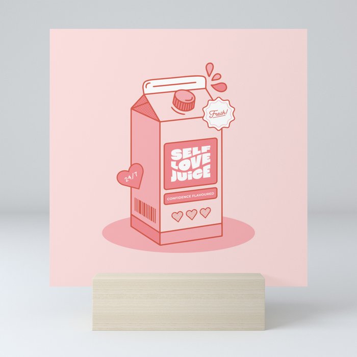 Retro Self Love Juice Box Mini Art Print