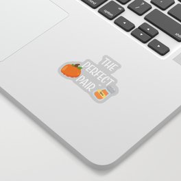 Pumpkin Spice - The Perfect Pair Sticker | Psl, Autumnseason, Autumn, Fallseason, Pumpkinpie, Graphicdesign, Pumpkinspice, Fall, Basic, Latte 