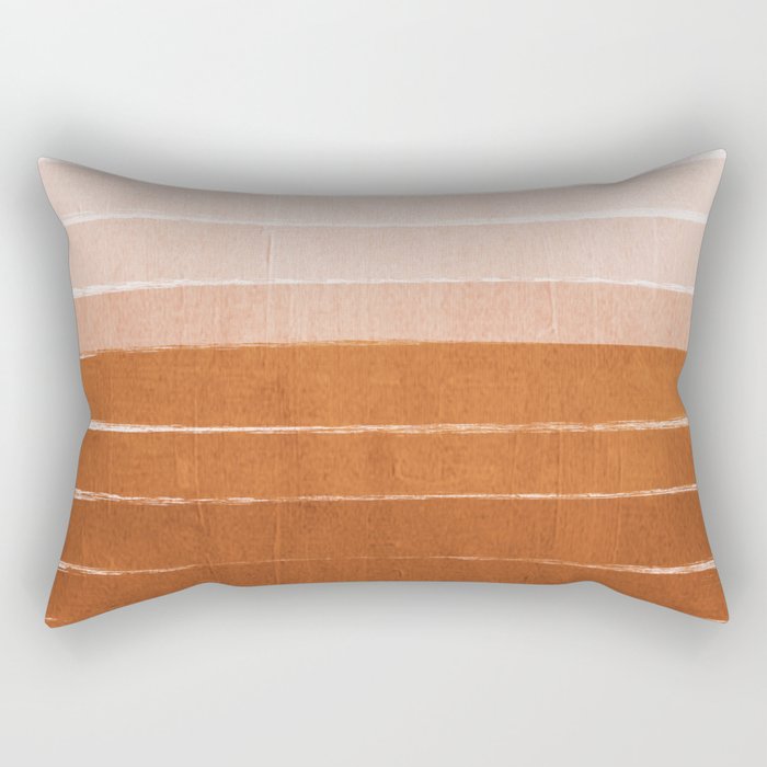 Sunset - rust, terracotta, clay, desert, sunshine, boho, ombre, paint, sunset colors,  Rectangular Pillow