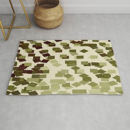 Modern Geometric Squares Forest Lime Green Rug