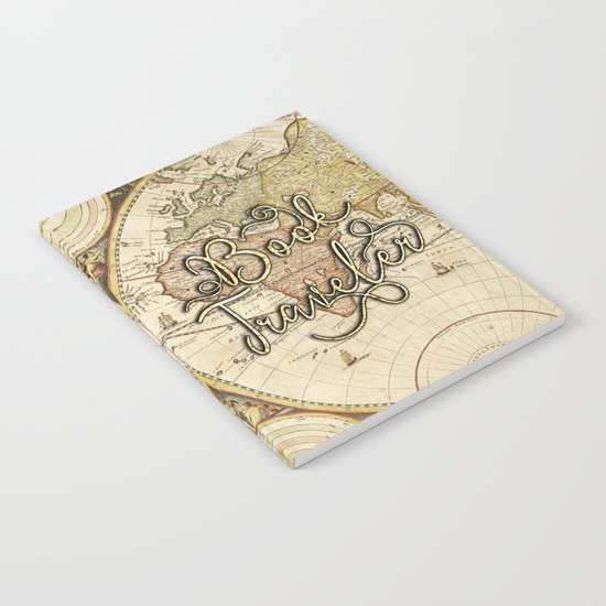 Book Traveler Vintage Map v2 Notebook