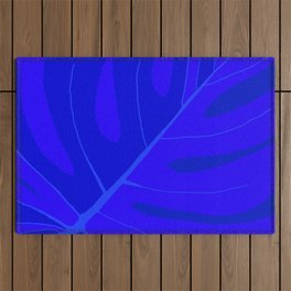 Large Monstera Leaf in Shades of Blue #decor #society6 #buyart Outdoor Rug