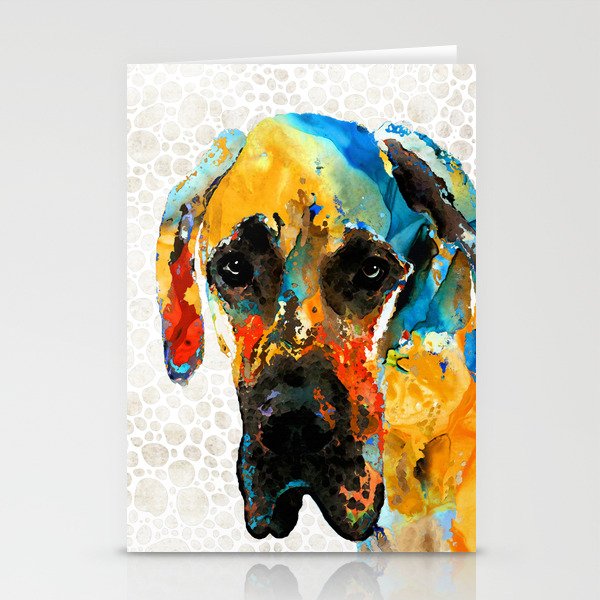 Great Dane Dog Art Portrait - Those Eyes - Sharon Cummings Stationery Cards