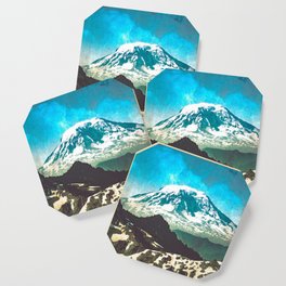 Mt Adams from Mt Rainier Washington State - Nature Photography Coaster