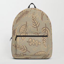 Hand drawn Seamless Pattern Leaves Background Backpack