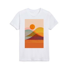 Abstraction_SUNSET_LANDSCAPE_POP_ART_Minimalism_018X Kids T Shirt
