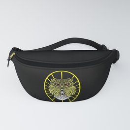 Owl , birds, skull, gothic with yellow rays Fanny Pack