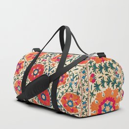 Kermina Suzani Uzbekistan Embroidery Print Duffle Bag