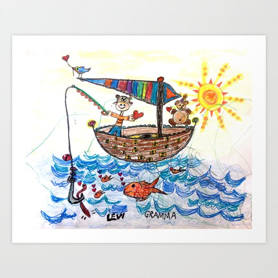 :: Row, Row, Row Your Boat :: Art Print