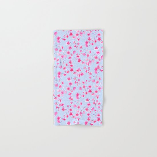 Cherry Blossoms Periwinkle (For Mackenzie) Hand & Bath Towel