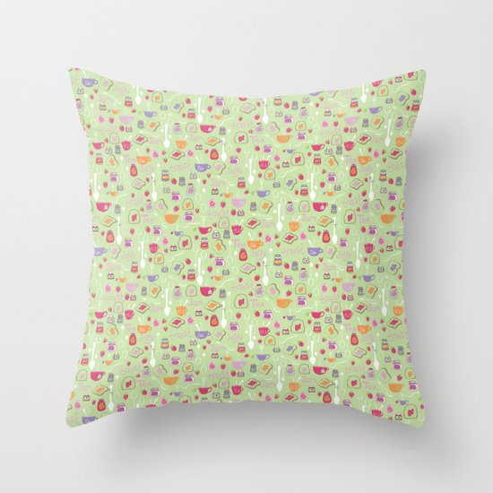 Tea & Toast Throw Pillow