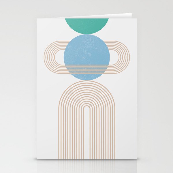 Abstraction_NEW_SPACE_PLANET_BLUE_ORBIT_LINE_POP_ART_0205B Stationery Cards