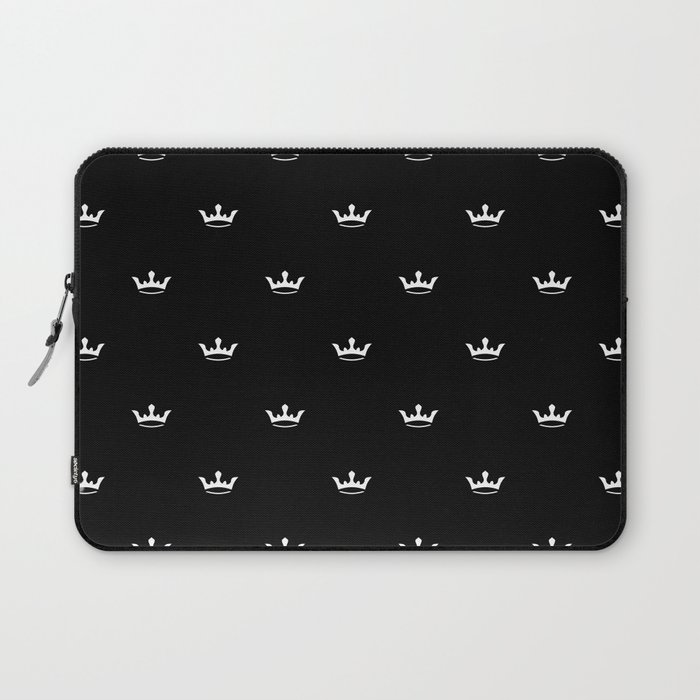 Black and White Crown pattern  Laptop Sleeve