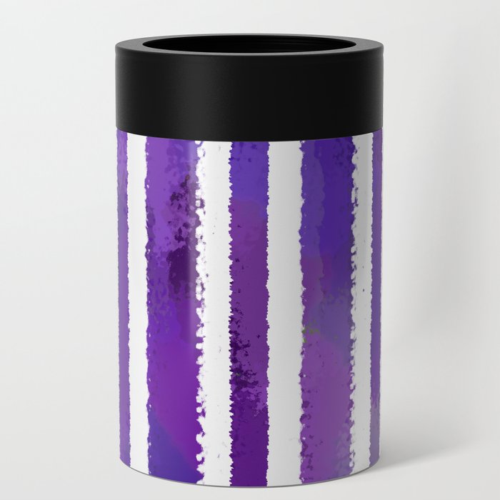 White Bars with Dark Purple  Can Cooler